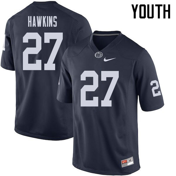 NCAA Nike Youth Penn State Nittany Lions Aeneas Hawkins #27 College Football Authentic Navy Stitched Jersey HVT7798KD